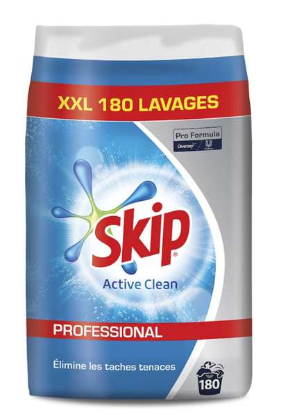 LESSIVE POUDRE TOUS TEXTILES 180D SAC 14.4KG SKIP PRO F