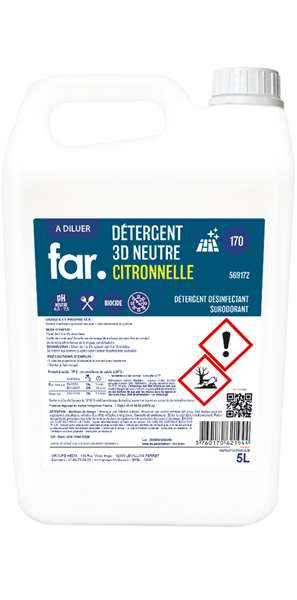 FAR DETERGENT 3D NEUTRE 5L CITRONNELLE (170)