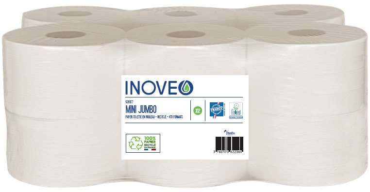 INOVEO PH ROULEAU MINI JUMBO 160M BLANC RECYCLE ECOLABEL